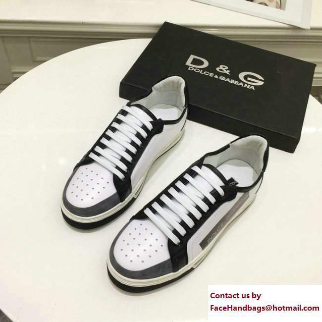 Dolce  &  Gabbana Leather Sneakers Logo White 2017